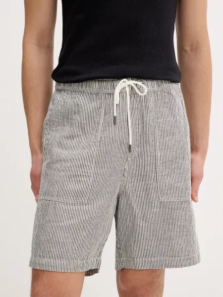 Guess Jeans kratke hlače iz lanene mešanice siva