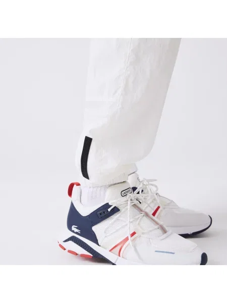 Lacoste Wodoodporne Spodnie Sportowe Z Efektem Patchworku biały