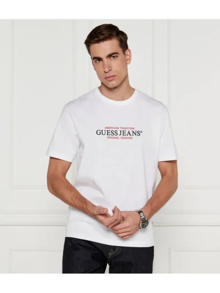 Guess Jeans Póló Regular Fit fehér
