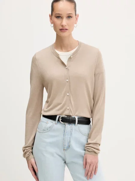 HUGO Cardigan de damă cu adaos de mătase Sessiry bej