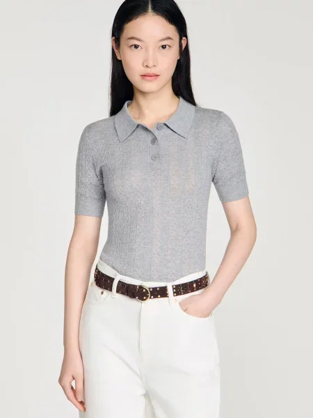 Вовняний светр Sandro сірий