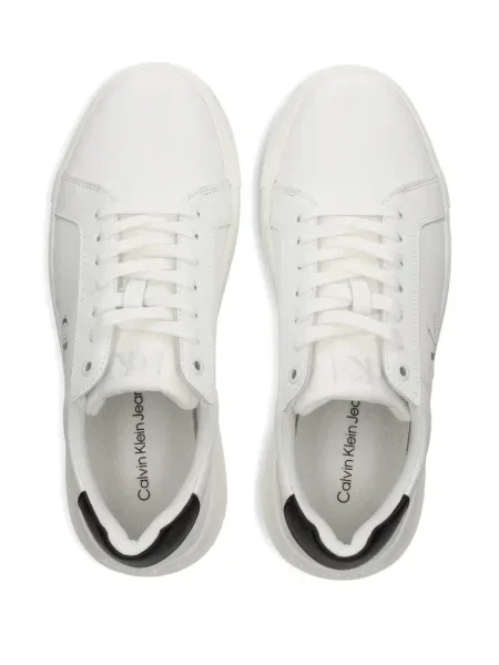 Δερμάτινα sneakers Calvin Klein Jeans λευκό