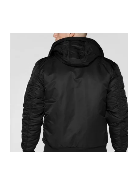 Pánska bunda Alpha Industries Hooded Bomber black čierna