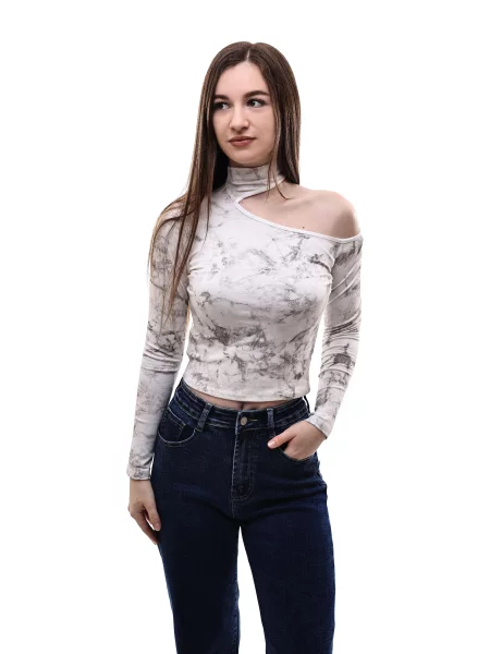 Лонгслів STREAM молочний віскоза/поліестер