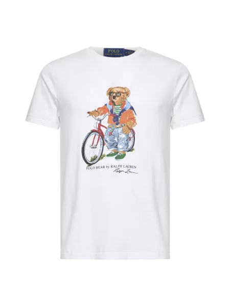 T-shirt o kroju slim fit z nadruk polo bear Polo Ralph Lauren biała