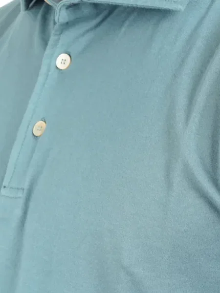 Tricou polo Fedeli din jerseu albastru