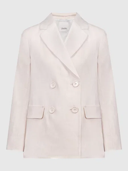 Двобортний жакет Laura з льону Max Mara бежевий