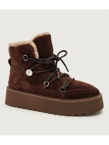 Pinko Bocanci Martina 01 | piele întoarsă | shearling maro