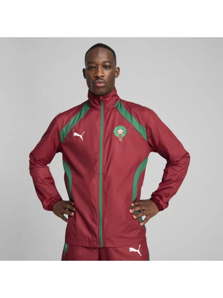 Tkana kurtka przedmeczowa Maroko PUMA czerwona