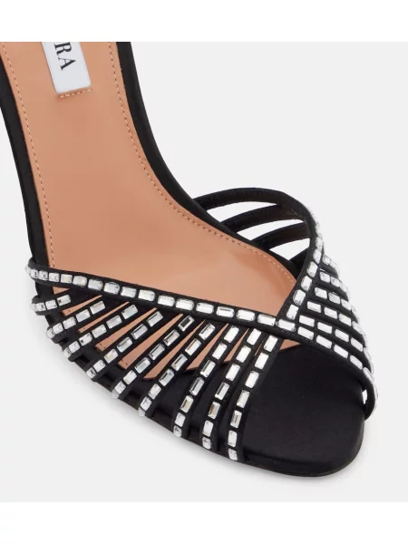 Sandale Aquazzura de cristal negru