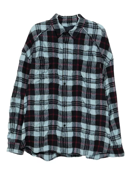 Kostkovaná košile Juun.j s potiskem modrá