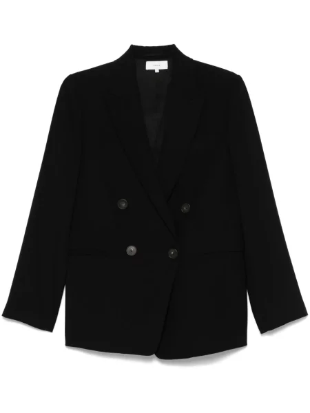Sacou Vince din crep cu două rânduri de nasturi negru