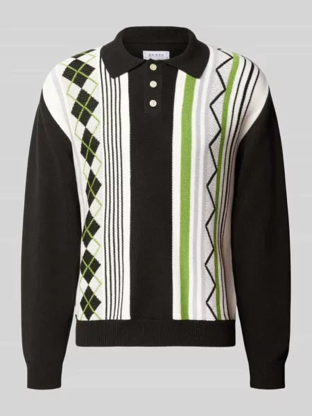 Koszulka polo z długim rękawem krój regular fit model TULLA' Edwin czarna