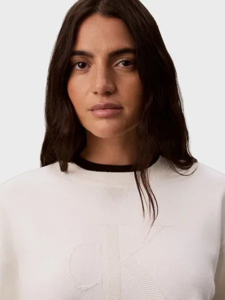 Свитер Calvin Klein с лого белый