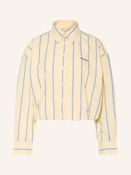 Tommy Jeans Krátká Košilová Halenka žlutá modrá