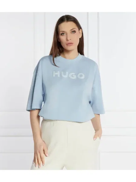 HUGO Tricou Drisela | Oversize fit albastru