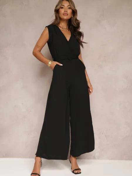 Salopetă Lungă cu Decolteu în V și Violettsa negru