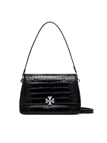 Tory Burch Táska Charlie Embossed Croc Shoulder Bag fekete