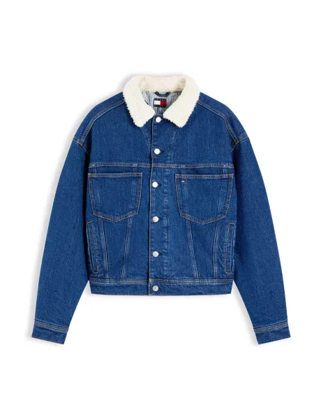 Tommy Jeans Geacă de primăvară-toamnă denim albastru