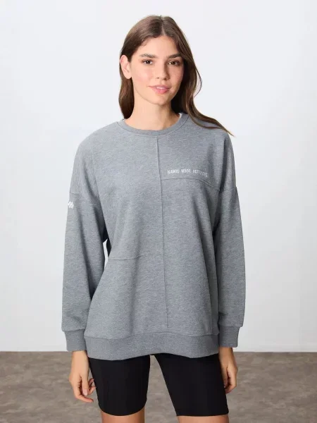Tommy Life Sweater majica svijetlosiva