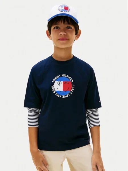 Tommy Hilfiger T-Shirt Smiley Flag granatowy