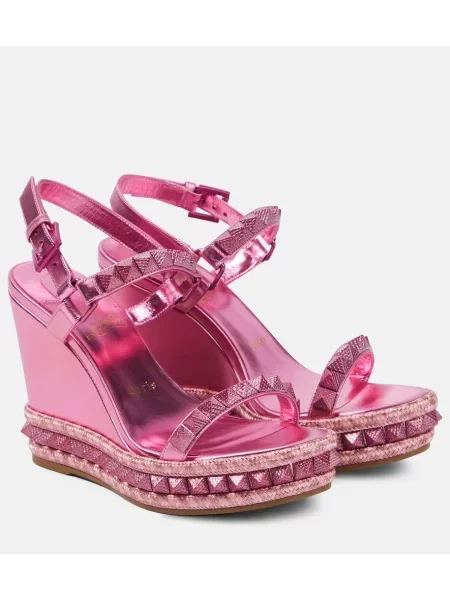 Usnjene espadrile Christian Louboutin roza