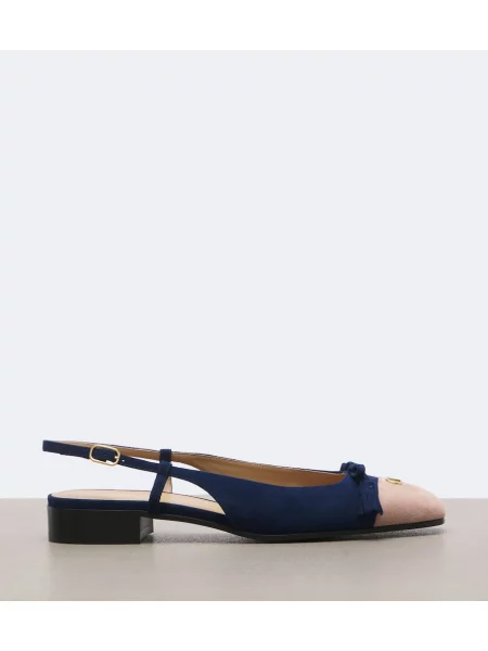 Balerini Valentino Garavani din piele de căprioară slingback