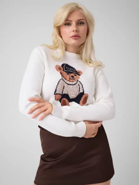 GUESS Pulover Alicia Bear alb