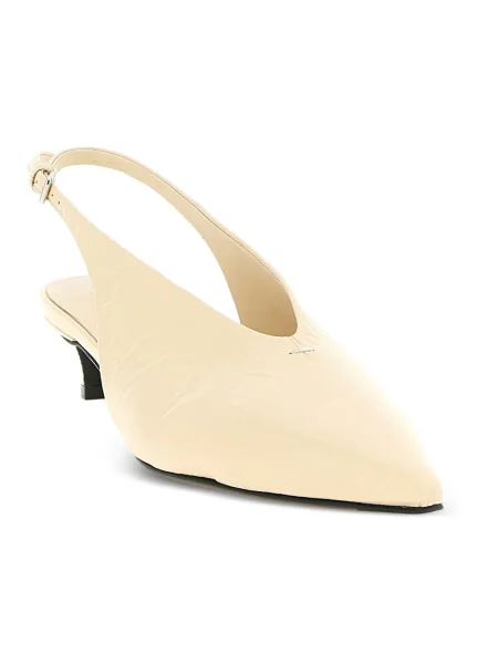 Czółenka Jil Sander skórzana z otwartą piętą beżowa