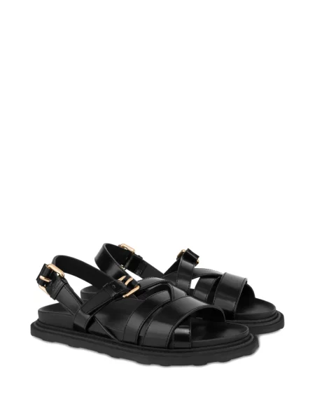 Sandale Moschino din piele cu cataramă negru