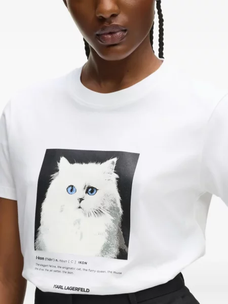 Tricou Karl Lagerfeld cu imagine alb