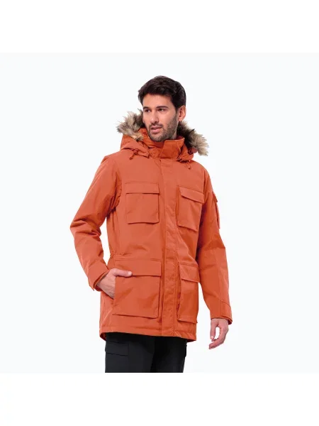 Zimní bunda Jack Wolfskin Glacier Canyon Parka carmine oranžová