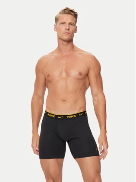 Boxerky Nike Everyday Cotton Stretch 3 páry black/gold/black černé