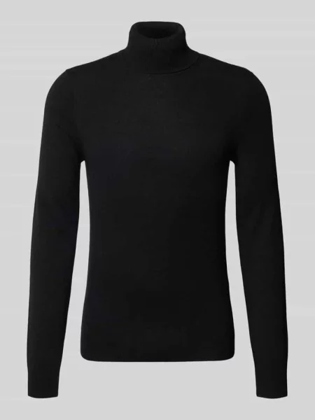 Golf o kroju regular fit z mieszanki wełny z domieszką kaszmiru Mcneal czarny