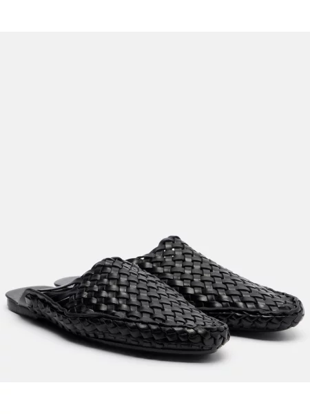 Papuci tip mules The Row din piele negru