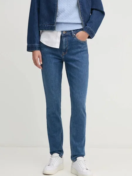 Pepe Jeans jeansi TAPERED JEANS HW VIOLET femei high waist albastru
