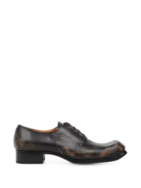 Pantofi derby Maison Margiela din piele zdrențuiți negru