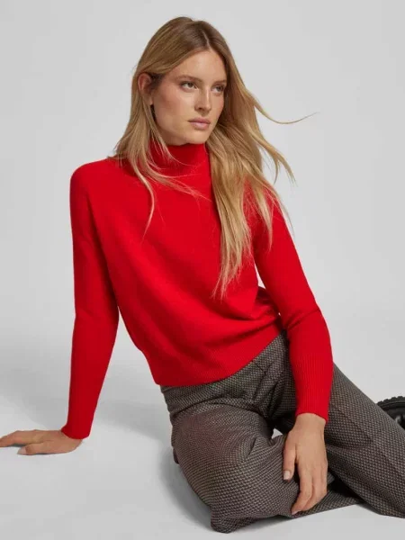 Sweter z golfem Victoria Beckham czerwony
