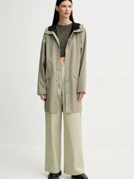 Rains geacă Long Jacket W3 de tranziție verde