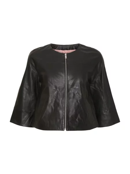 Kurtka skórzana Btfcph o krotszym kroju czarna