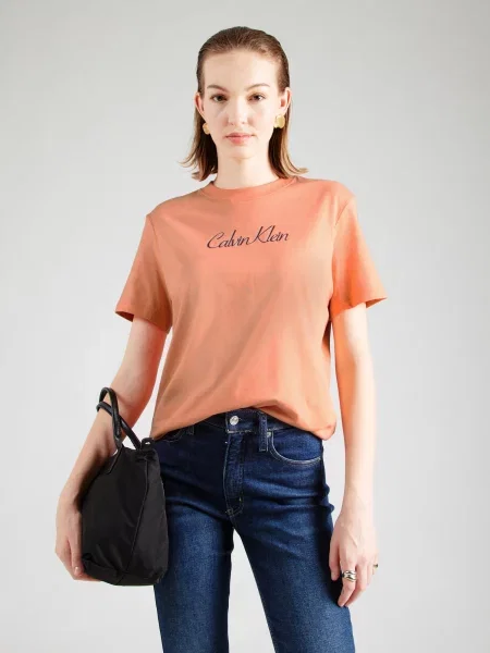 Tričko Calvin Klein Jeans oranžová