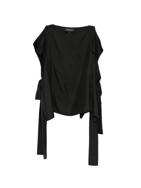 Top Cynthia Rowley cu decolteu barcă cu legături negru