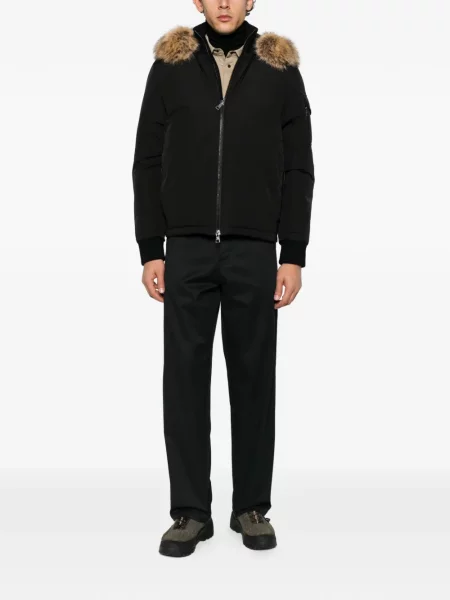 Ватиран яке Moncler с козина черно
