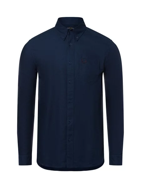 Fred Perry Koszula Mężczyźni Regular Fit jednolity S niebieski