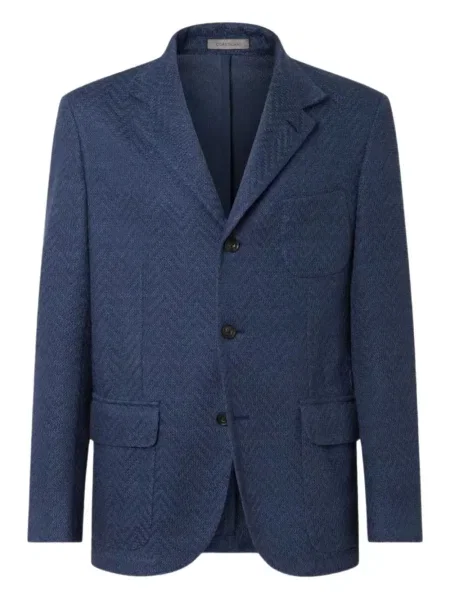 Geacă Corneliani cu model herringbone albastru
