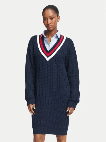 Tommy Jeans Sukienka dzianinowa granatowy