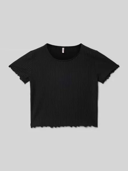 T-shirt o kroju regular fit z dodatkiem model KONELLA' Only czarna