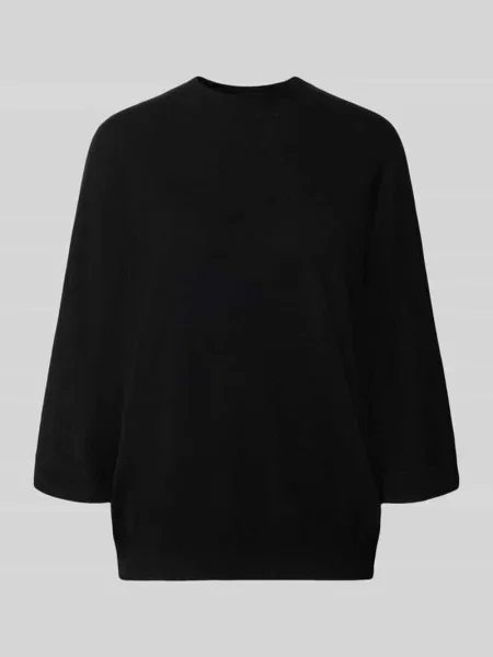 Sweter o kroju relaxed fit z czystego kaszmiru w imitacji dzianiny Herzen's czarny