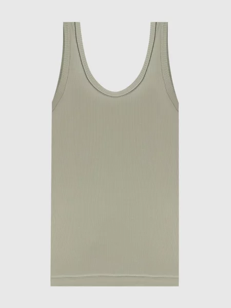 Топ в рубчик з ланцюжком моніль Brunello Cucinelli зелений
