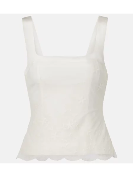 Haftowany top Posse tiulowy biały